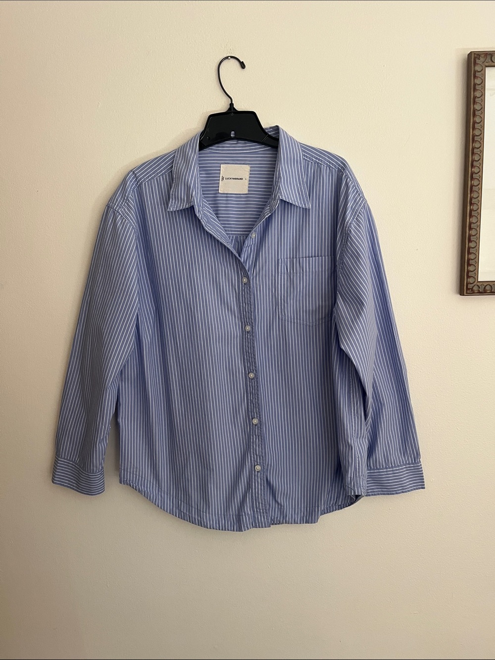 Lucky Brand Light Blue & White Striped Button-Down Shirt